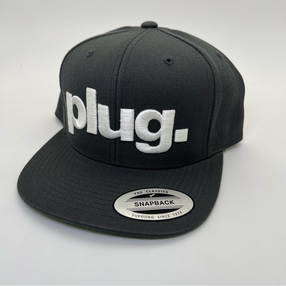Plug Dark Grey SnapBack Yupoong Hat New